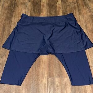 Modli‎ Blue Skort Skirt with leggings Women's Pull On Lined Stretchy sz 3XL